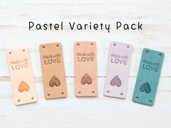 Made With Love, Fold Over Tags in Pastel Colours from Fox & Pine Stitches 5/Package